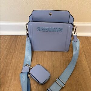 Steve Madden Light Blue Crossbody Bag with Blue Strap